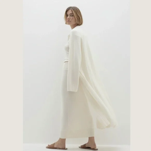 Naked Cashmere Makena Longline Ecru White Cashmere Cardigan, Size M - Picture 7 of 16